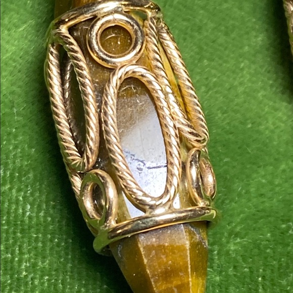 Milor 14k Tiger Eye Earrings - Picture 8 of 8